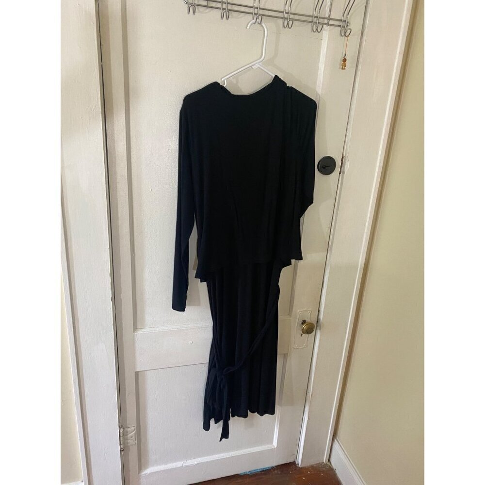 Cabi Women's Black Wrap Long Sleeve Dishi Dress - Medium - Picture 6 of 15